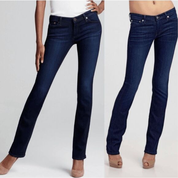 AG Adriano Goldschmied The Ballad Slim Boot Blue Jeans Size 24R, MSRP $235 - Picture 1 of 11